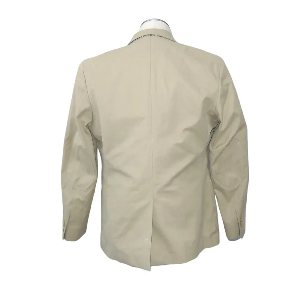 Banana Republic 44R Tailored Fit Tan Color Lined 2 Button Front Pockets Cotton